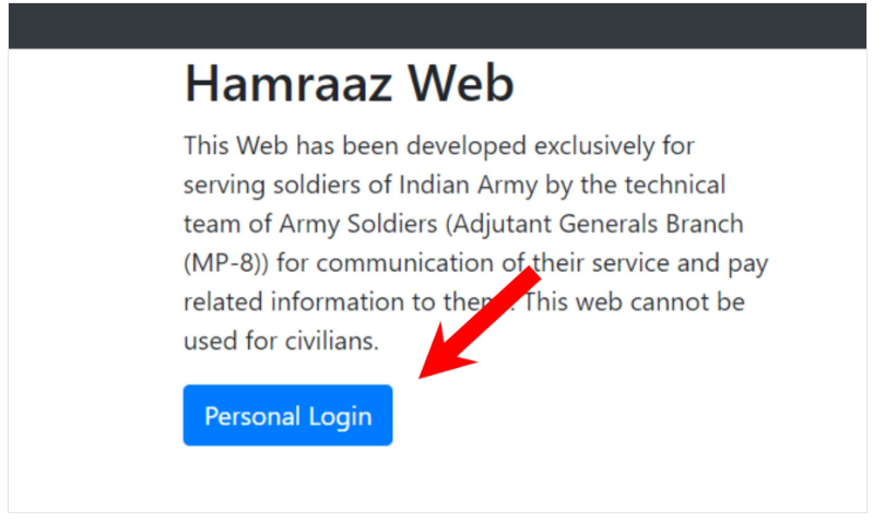 hamraaz Personal Login for reset password.png